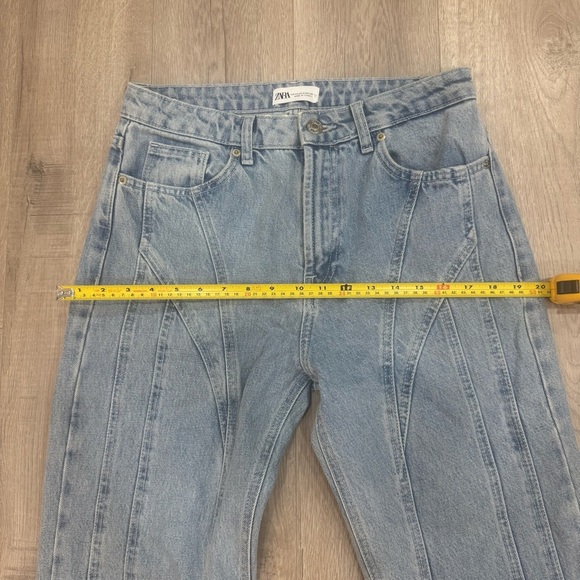 Zara Mugler Inspired Blue Straight Leg Jeans Size US 8 Euro 40 - Picture 11 of 11